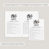 Alternative Bridal Shower Game Dirty Little Secrets Printable