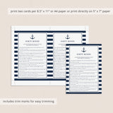 Printable Dirty Minds Game Nautical Theme