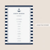 Printable Dirty Minds Game Nautical Theme