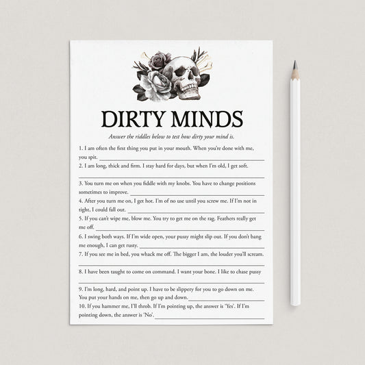 Bride or Die Theme Dirty Minds Game with Answers Printable by LittleSizzle