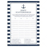 Nautical Hen Party Scattergories Game Printable by LittleSizzle