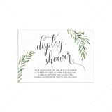 Printable Display Shower Cards Green Leaf by LittleSizzle