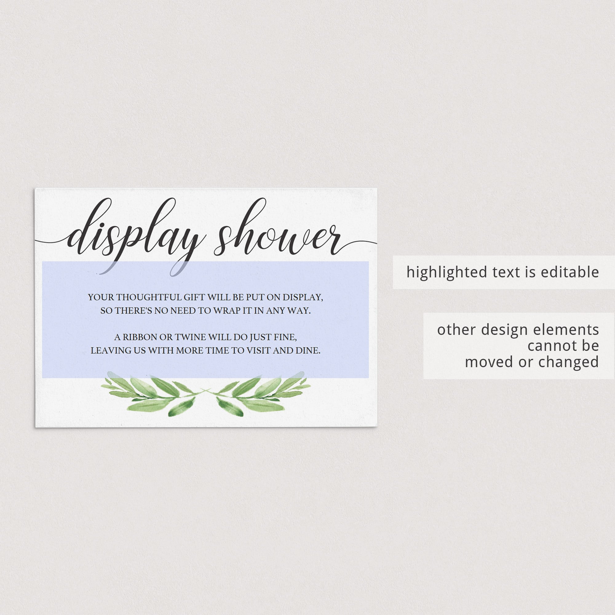 DIY display shower insert cards by LittleSizzle