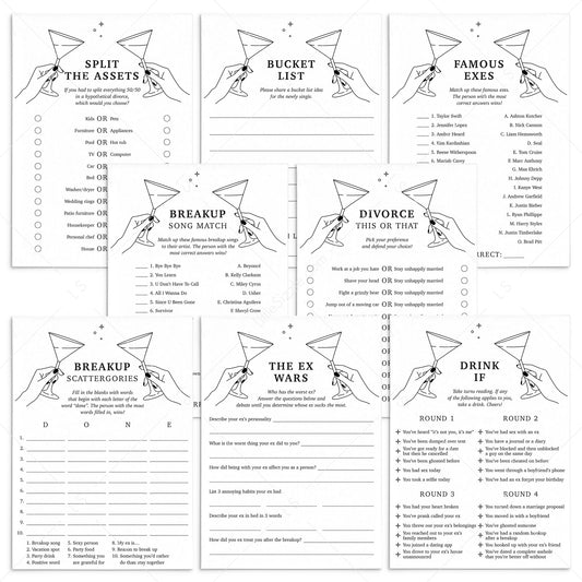 Divorce Party Games Bundle Printable by LittleSizzle