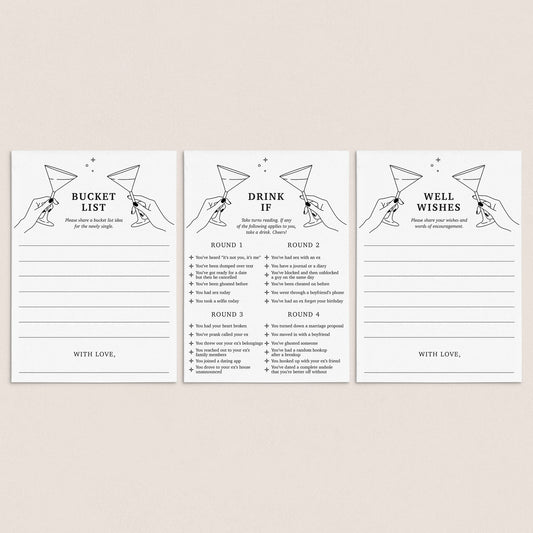 Divorce Party Game Cards Printable by LittleSizzle