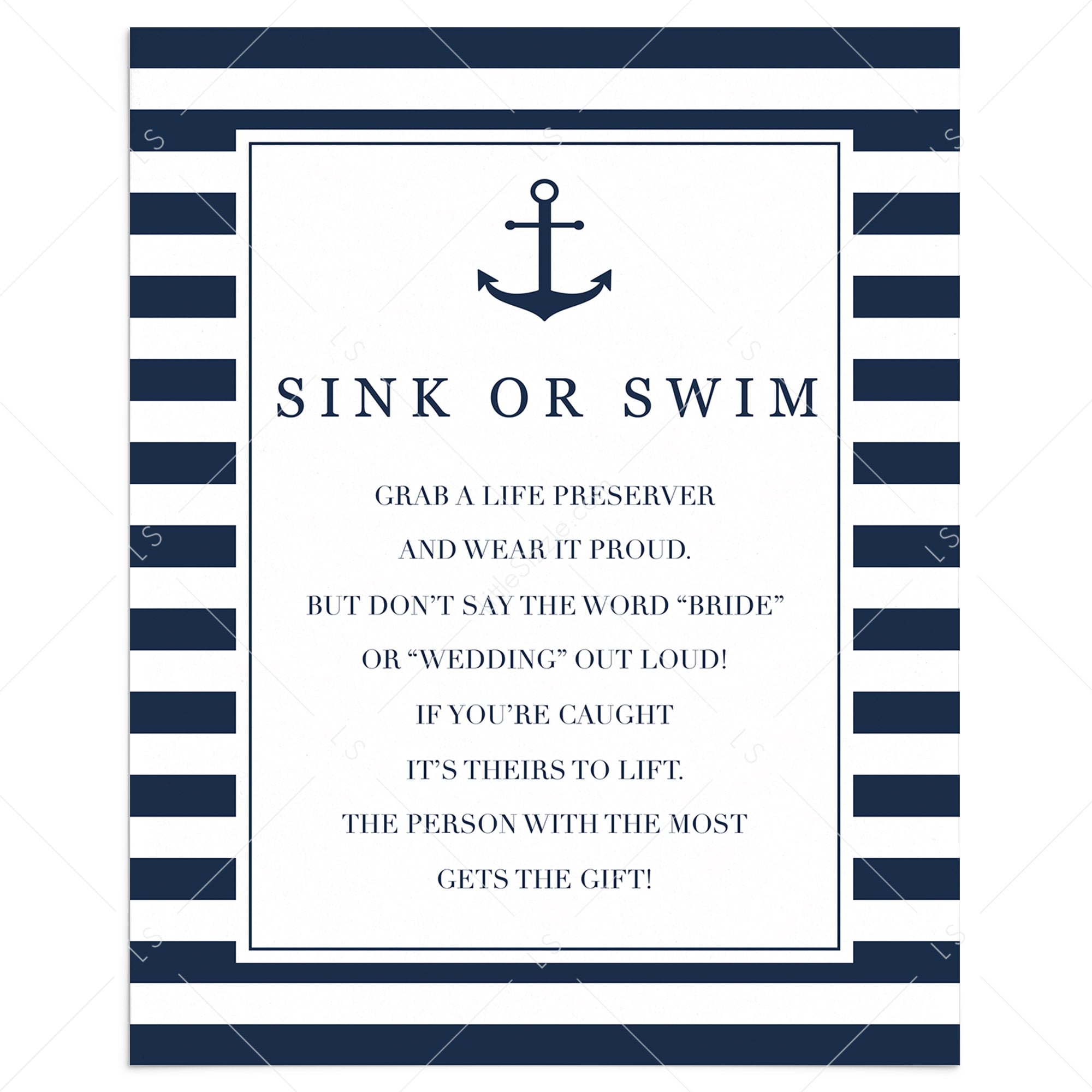 dont say bride bridal shower game sign instant download by LittleSizzle