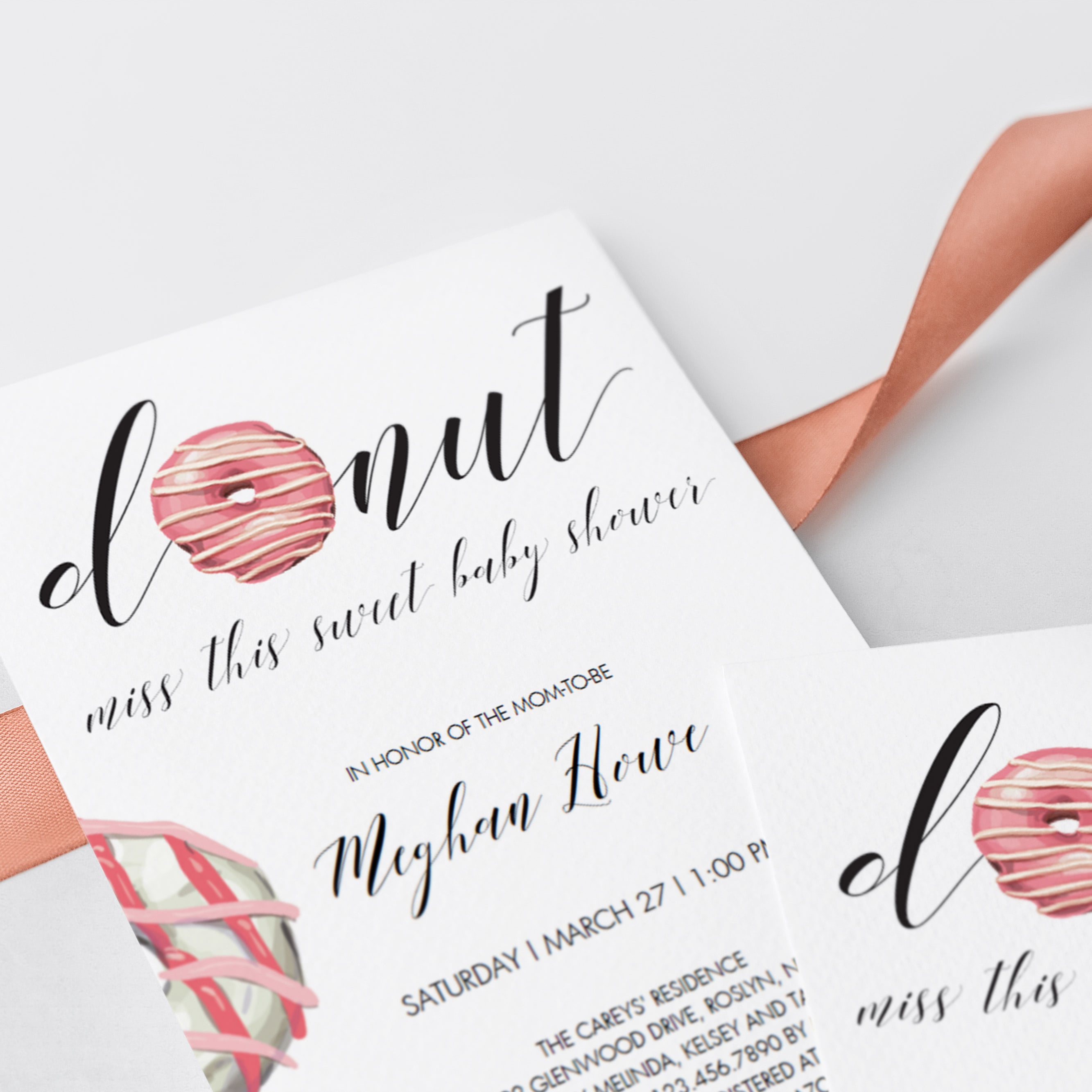 Sweet donut pink baby shower invites printable by LittleSizzle