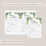 Madlibs baby shower game instant download green by LittleSizzle