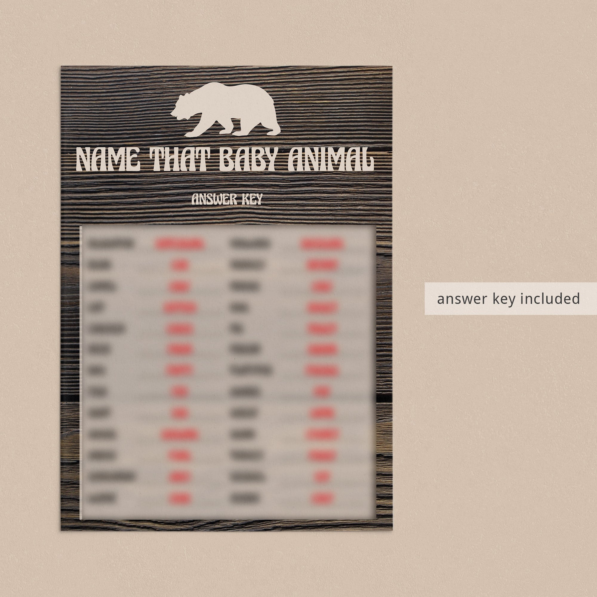 Bear baby shower party game answers by LittleSizzle