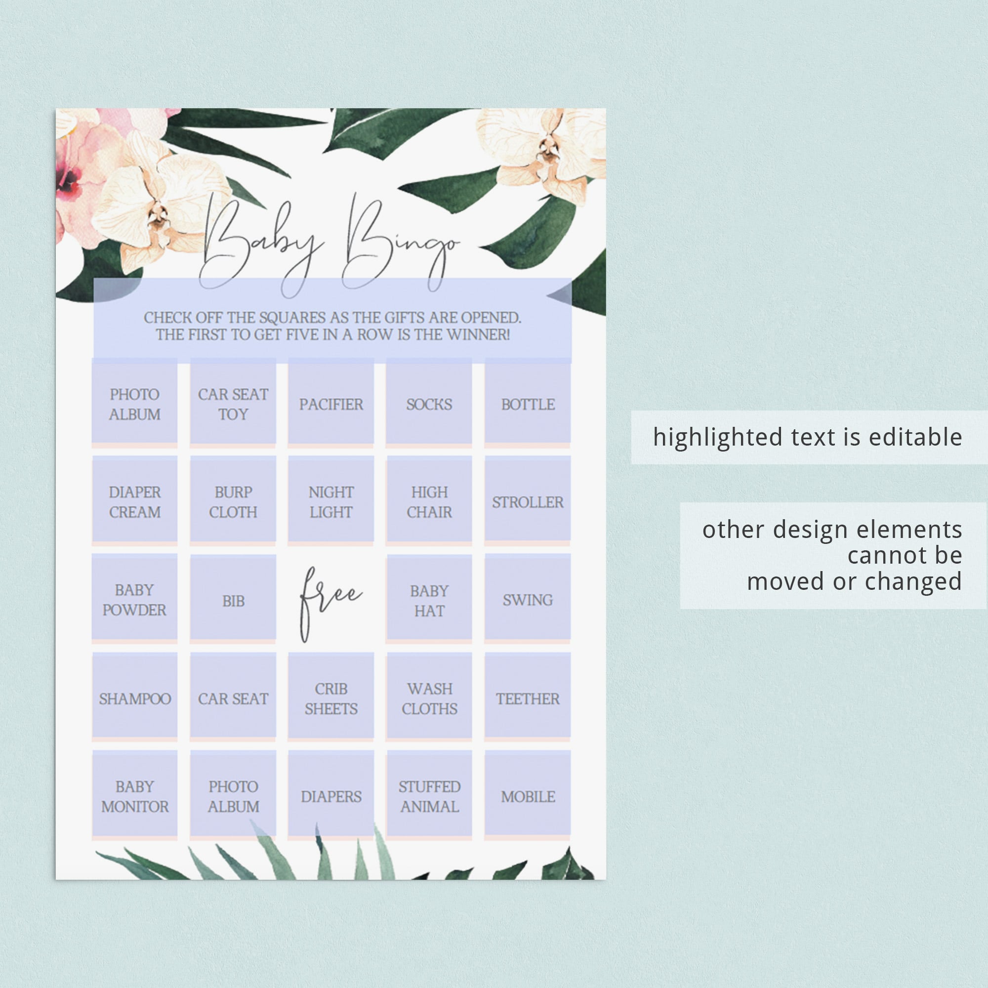 Blank baby bingo cards printable by LittleSizzle