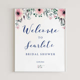 Pink Floral Welcome Poster Editable Template