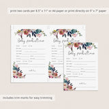 Bohemian flower baby shower games printable by LittleSizzle