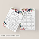 Floral Baby Shower Baby Bingo Printable