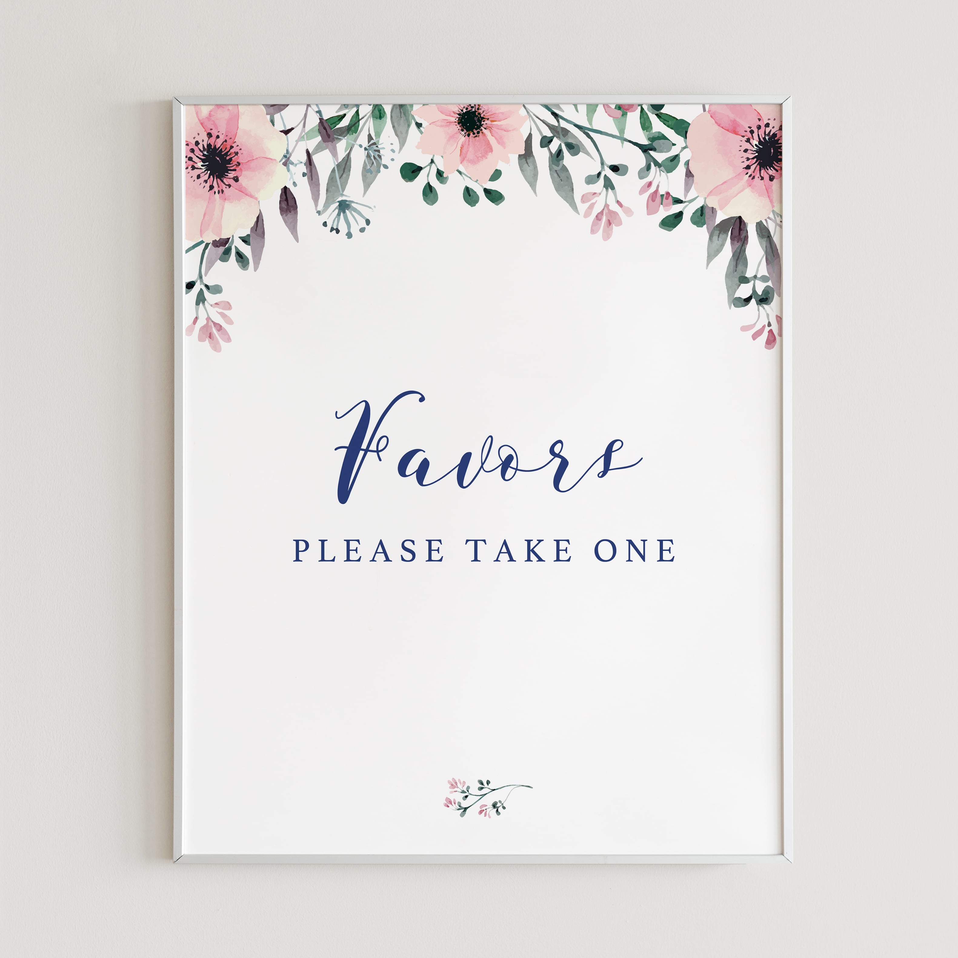 Pink floral favors sign printable by LittleSizzle