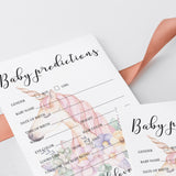 Floral unicorn baby sprinkle game cards by LittleSizzle