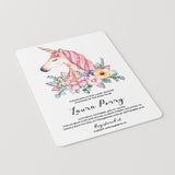 Unicorn Baby Shower Invitation Template for Girls