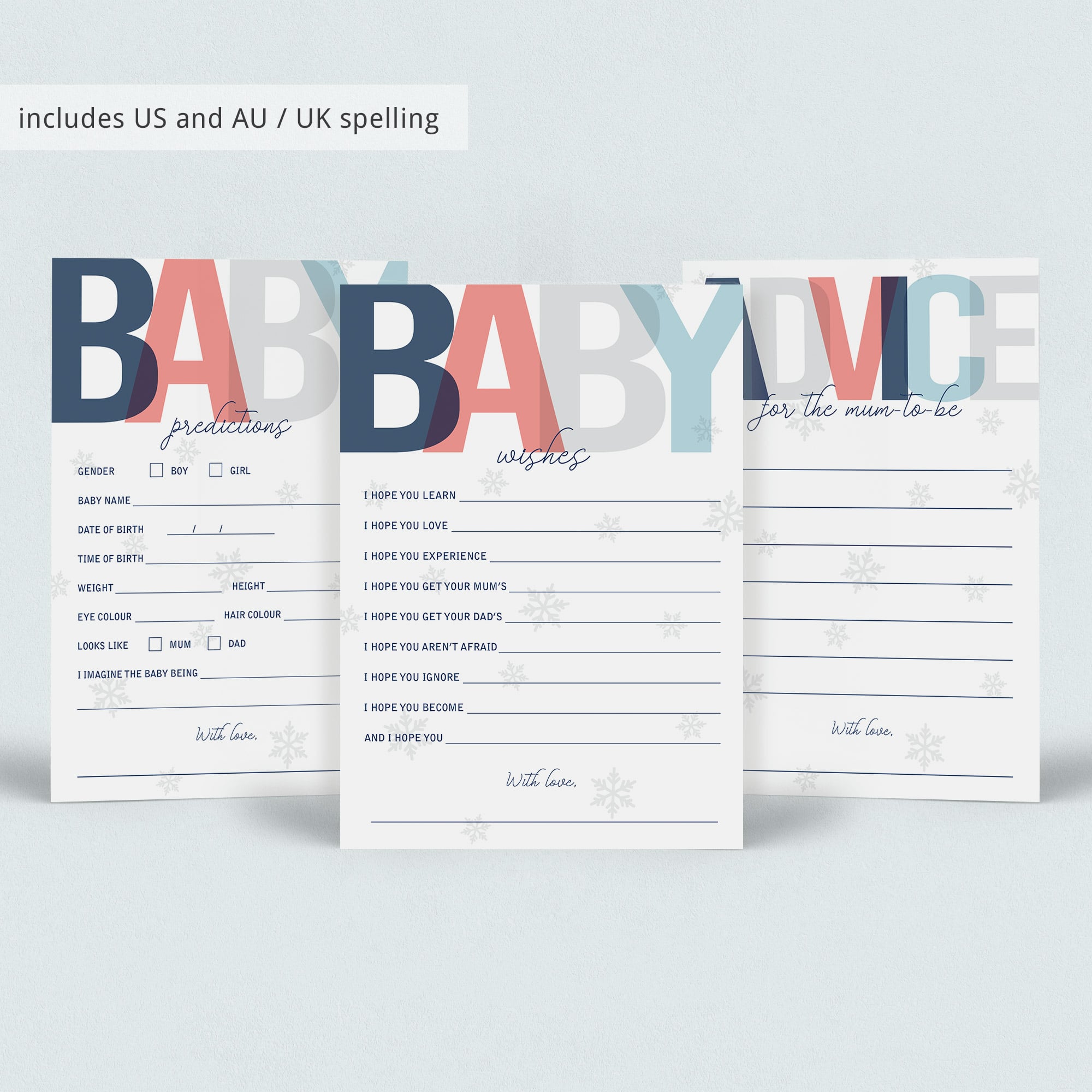 Winter white baby shower games download by LittleSizzle