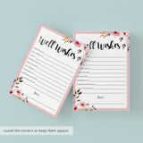 Spring Wedding Well Wishes Cards Printable