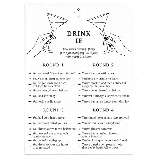 Divorce Party Drinking Game Printable by LittleSizzle