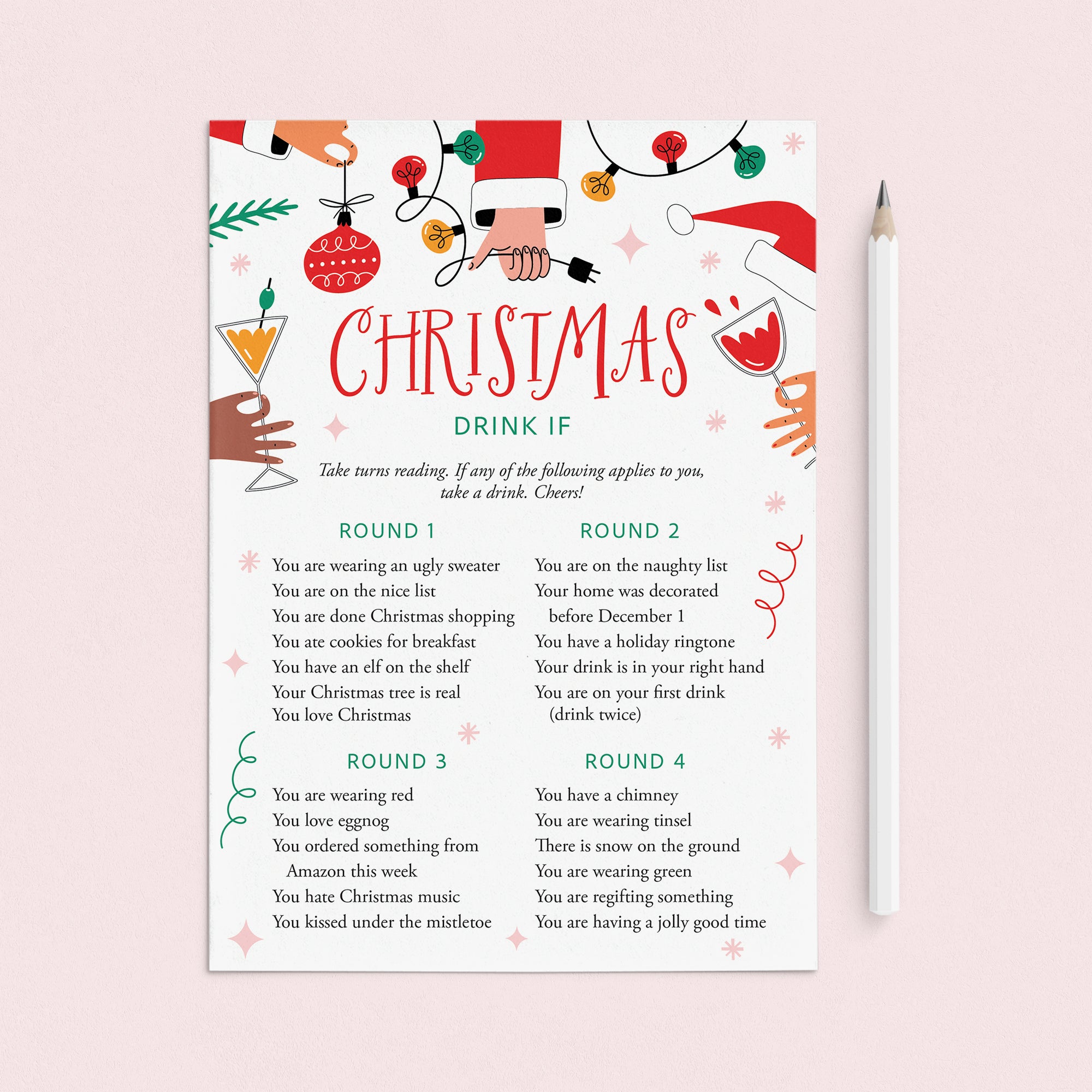 Let's Get Lit Christmas Party Drinking Game by LittleSizzle