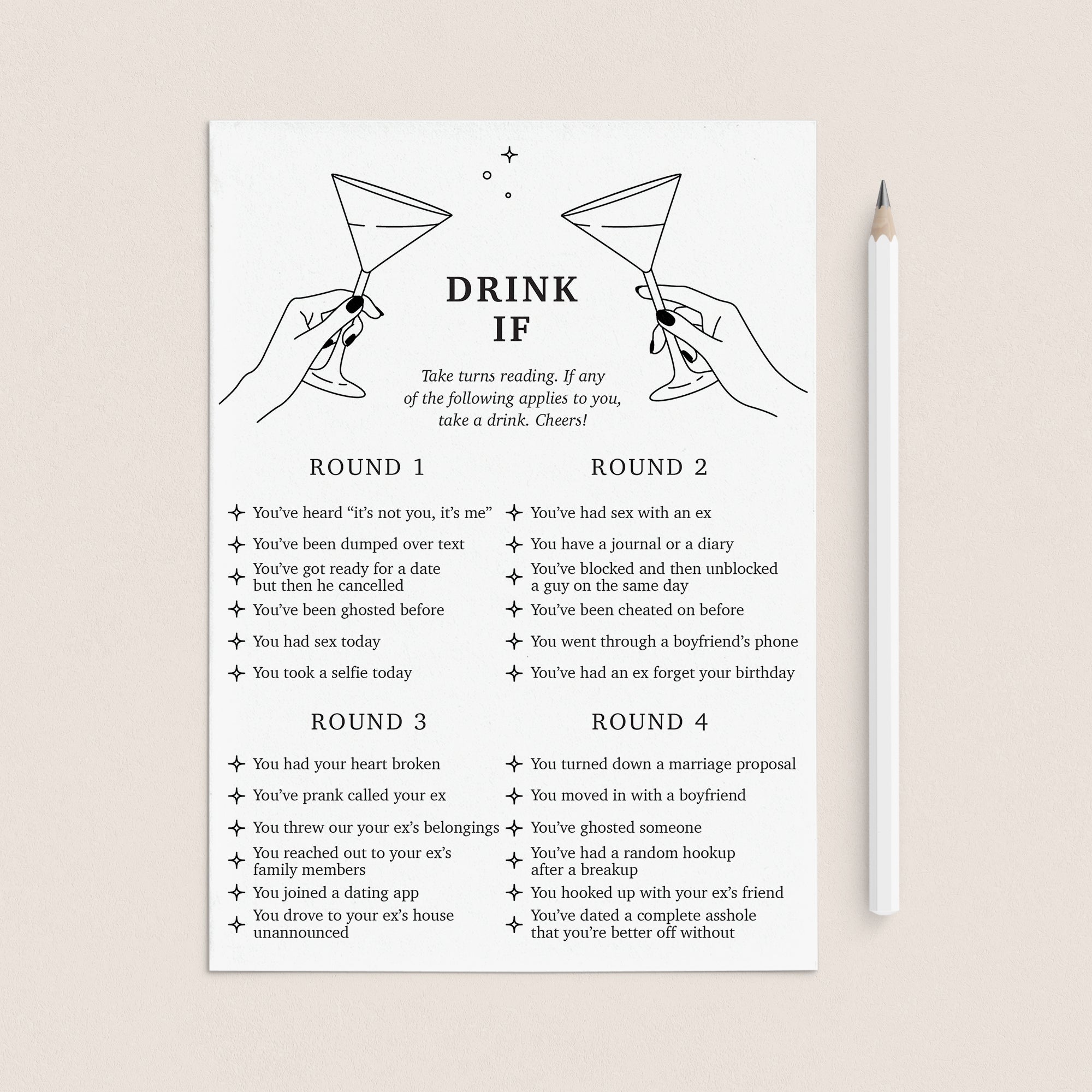 Divorce Party Drinking Game Printable by LittleSizzle