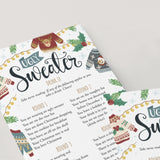 Ugly Sweater Party Drinking Game Printable