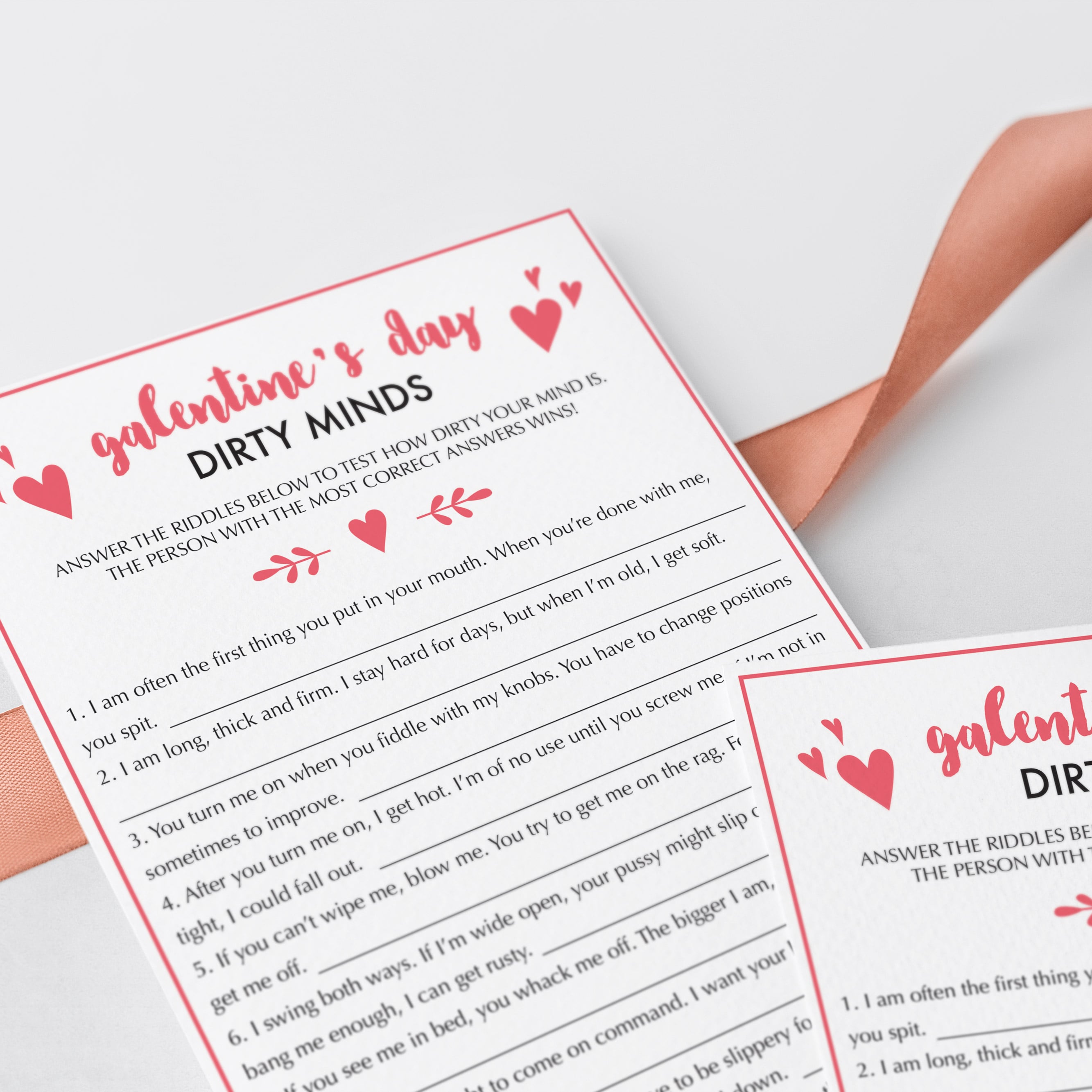 Dirty minds game printable by LittleSizzle