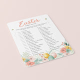 Easter Rabbit Match with Answer Key Printable