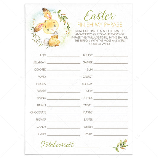 (Virtual) Easter Finish My Phrase Game Download by LittleSizzle