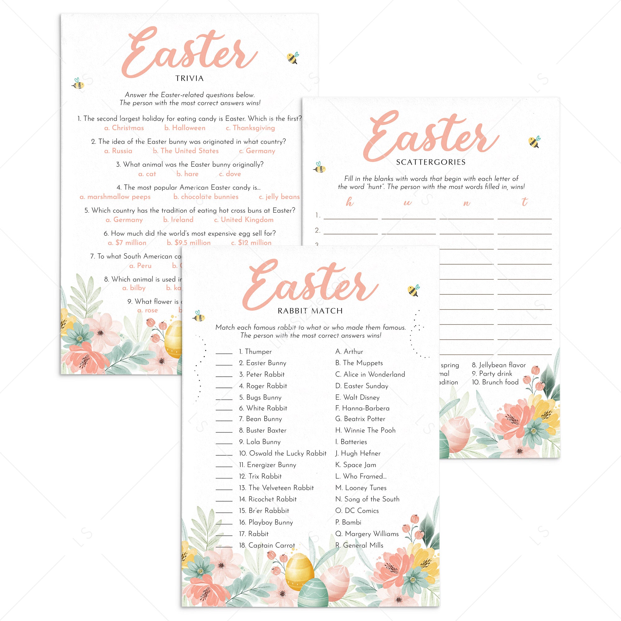 Printable Easter Games for Adults by LittleSizzle