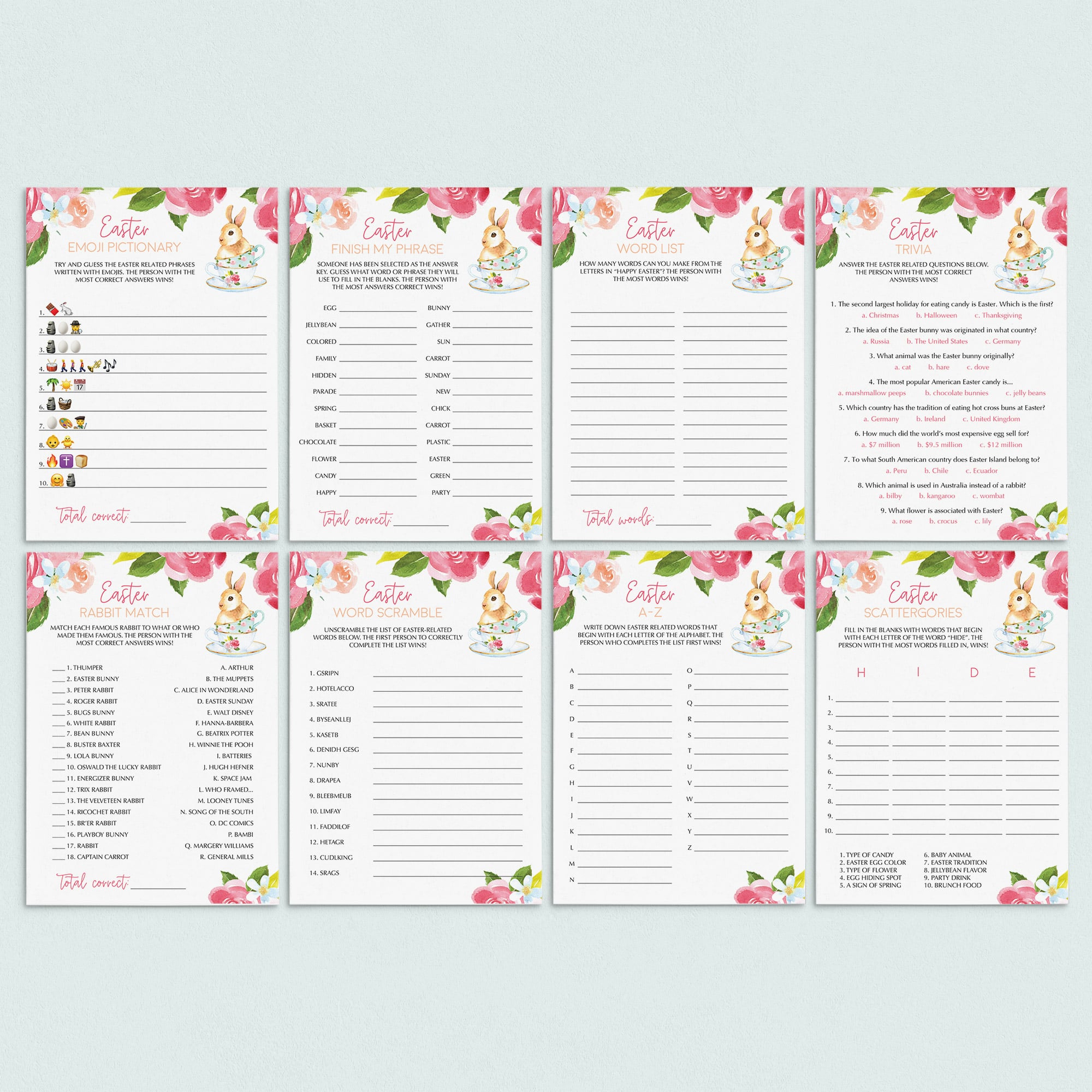 Easter Games & Activities for Family To Print or Play Online by LittleSizzle