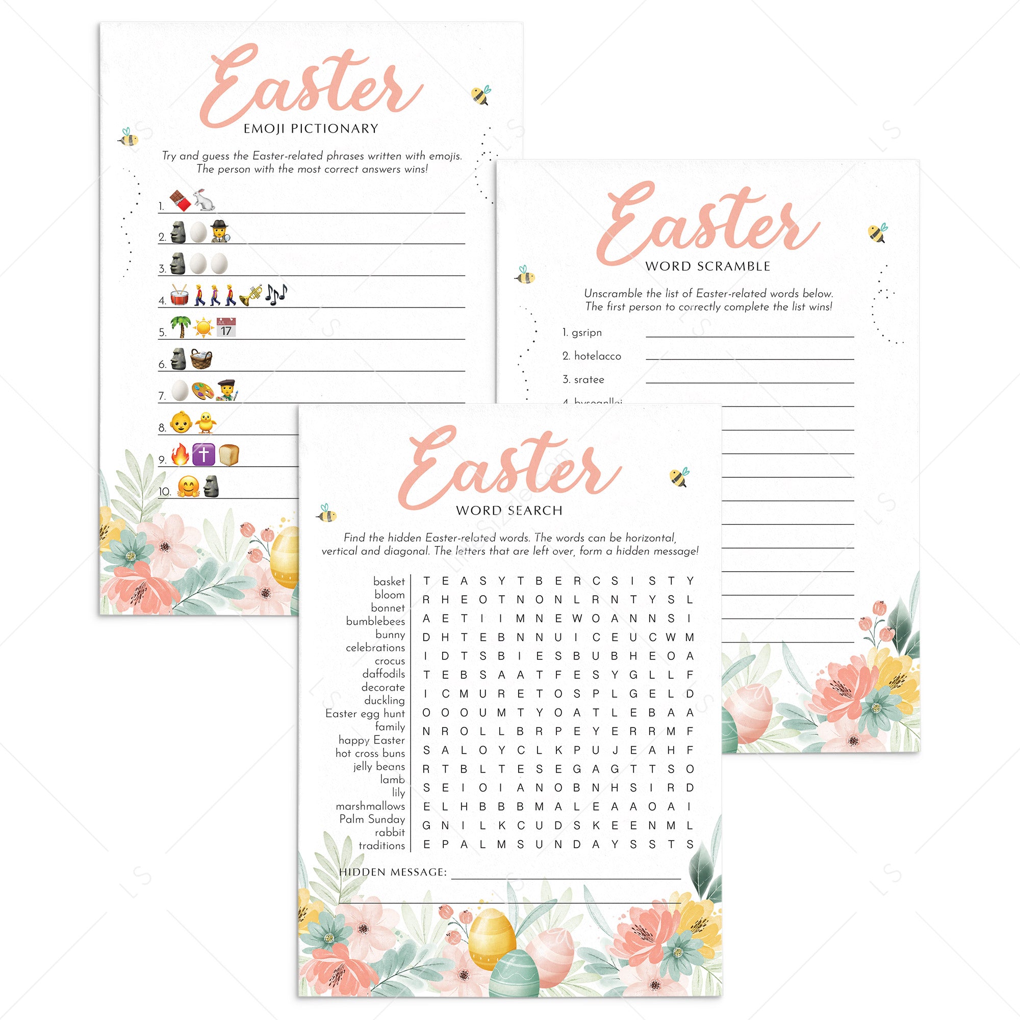Printable Easter Games for Kids by LittleSizzle