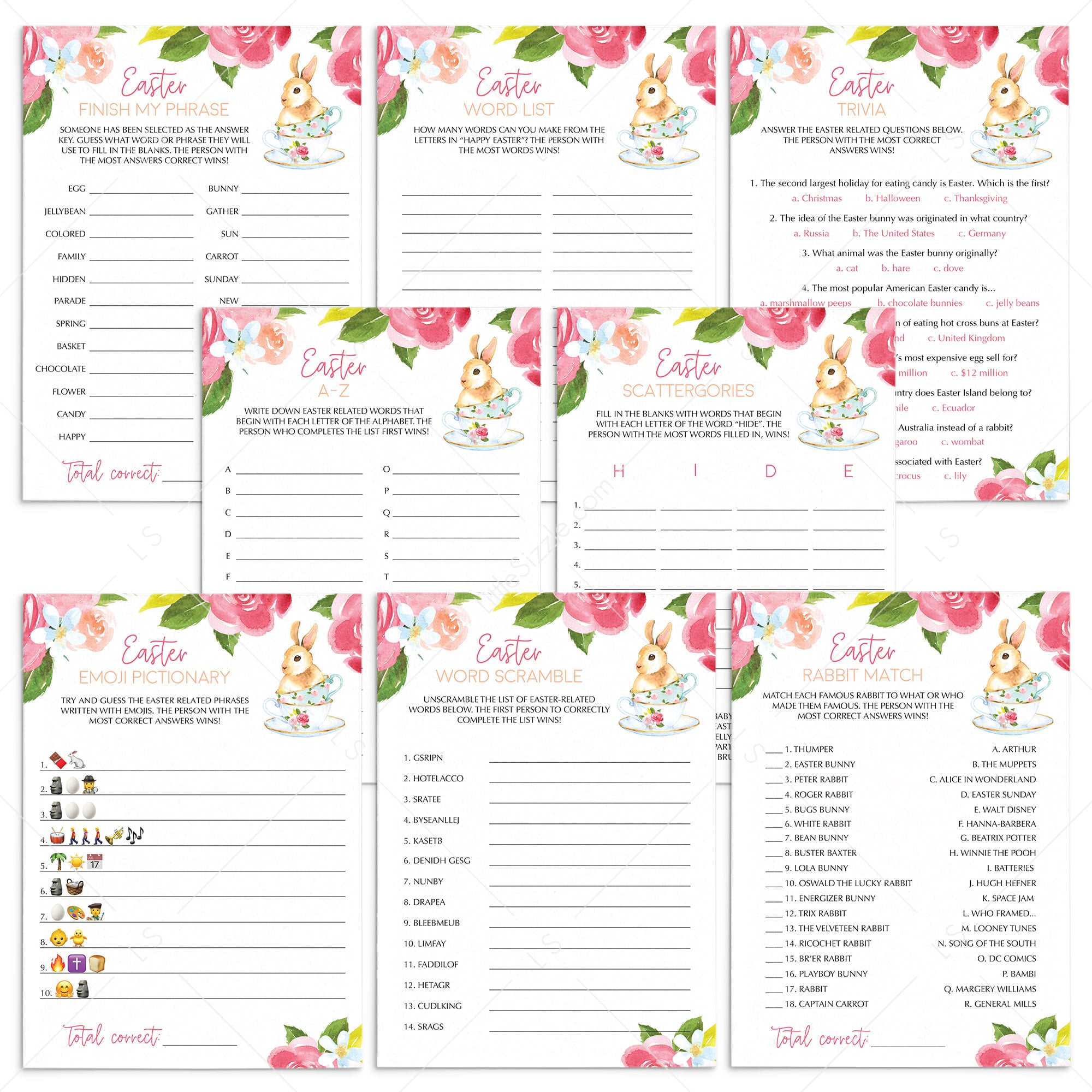 Easter Games & Activities for Family To Print or Play Online by LittleSizzle