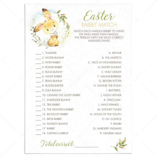 Easter Office Party Game Famous Rabbits by LittleSizzle