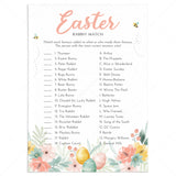 Easter Rabbit Match with Answer Key Printable by LittleSizzle