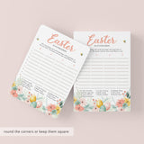 Easter Brunch Game Printable Scattergories