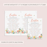 Easter Games for Kids and Adults Printable