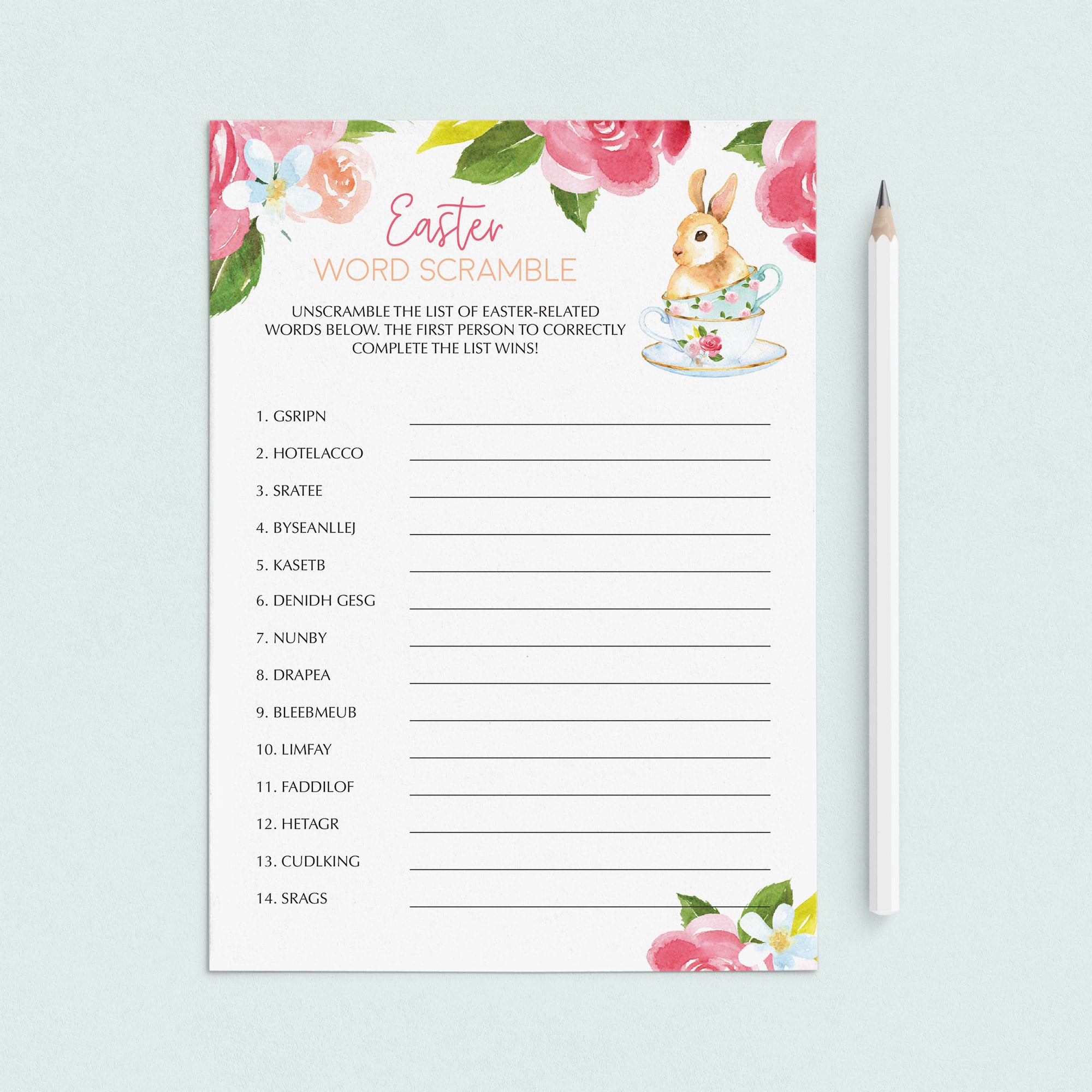 Easter Word Scramble Game Printable & Virtual by LittleSizzle