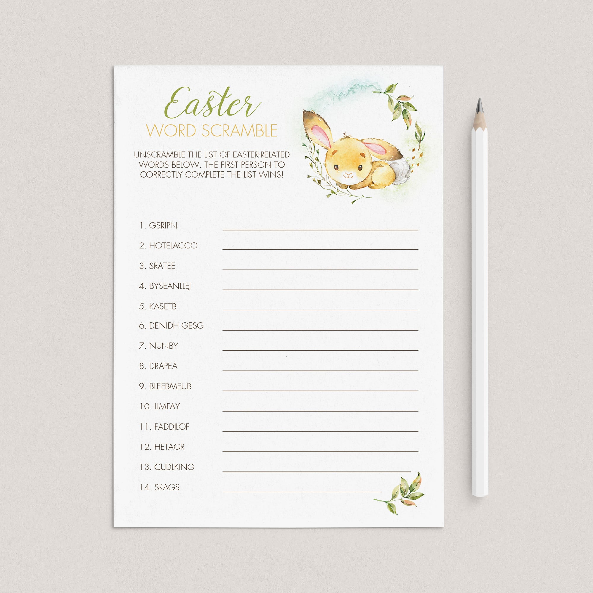 (Zoom) Easter Game Unscramble The Words Instant Download by LittleSizzle