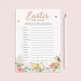 Easter Word Scramble with Answer Key Printable by LittleSizzle
