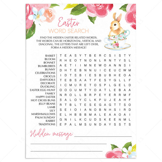 Easter Word Search Puzzle Printable