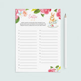 Printable Easter Game For Family A-Z Easter Words by LittleSizzle