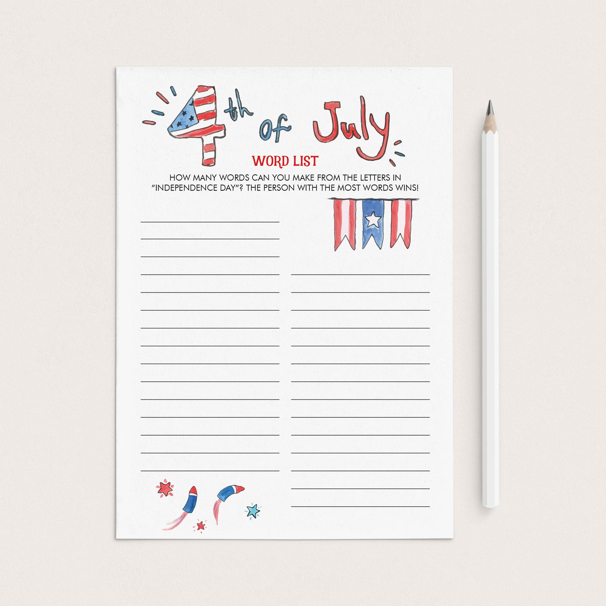 Independence Day Classroom Game Printable by LittleSizzle