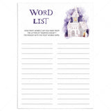 Halloween Haunted House Word Game Printable by LittleSizzle