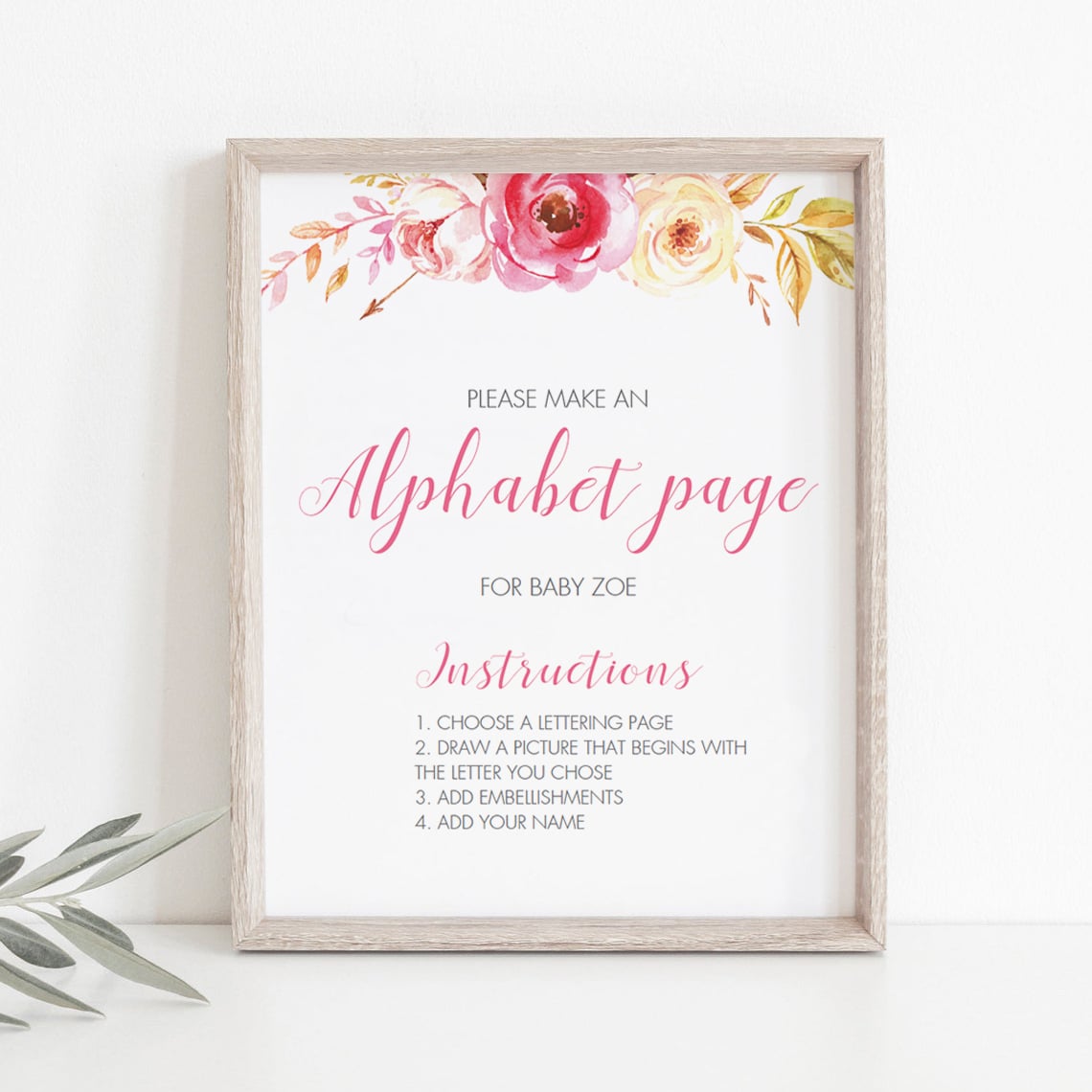 ABC alphabet book sign for girl baby party decorations by LittleSizzle