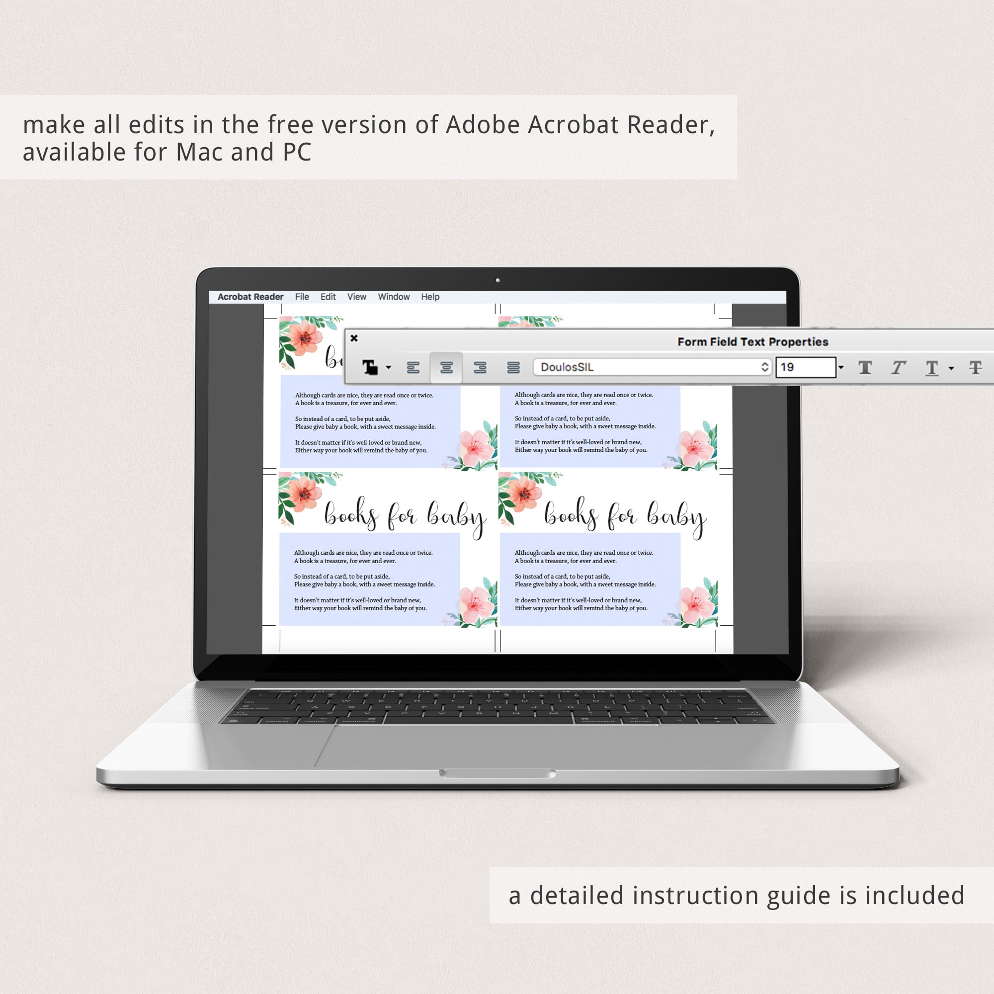 Book request card template for gender neutral baby shower by LittleSizzle