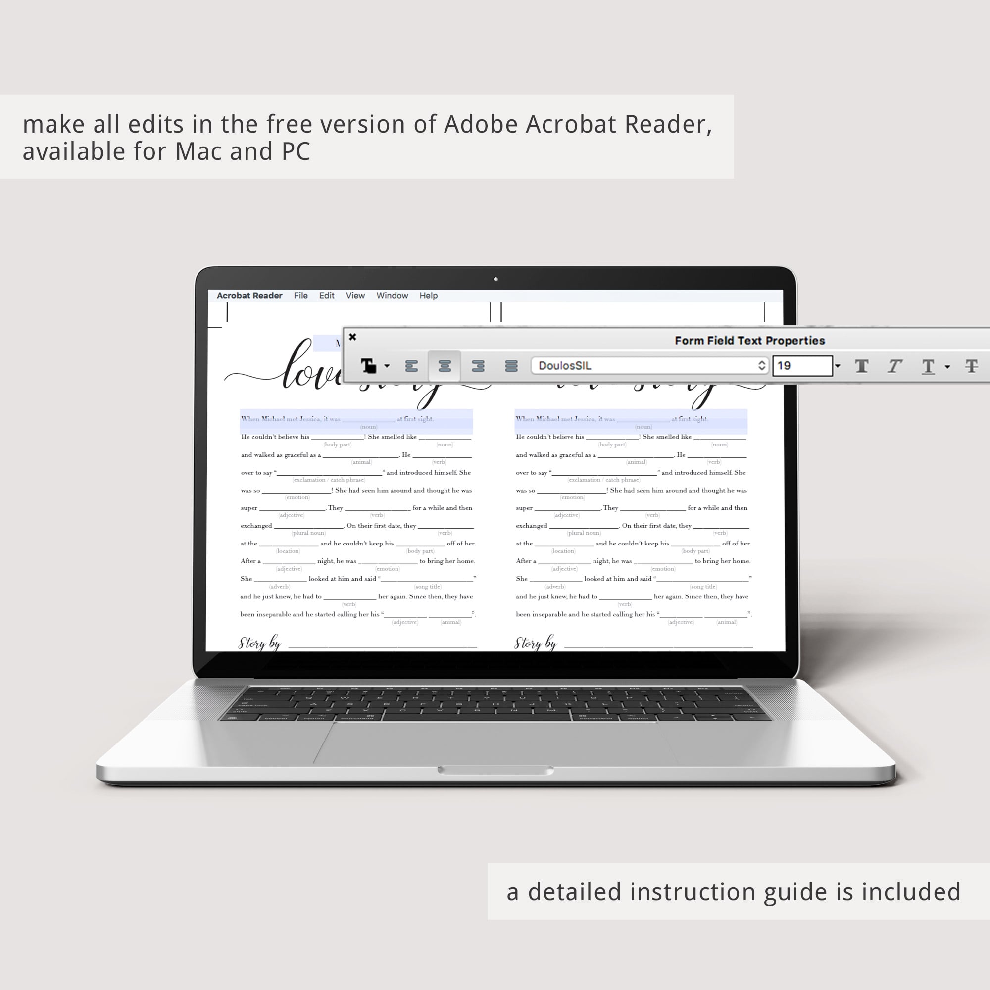 greenery bridal shower mad libs game printable