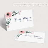 Floral Place Cards for Bridal Shower Table Decorations