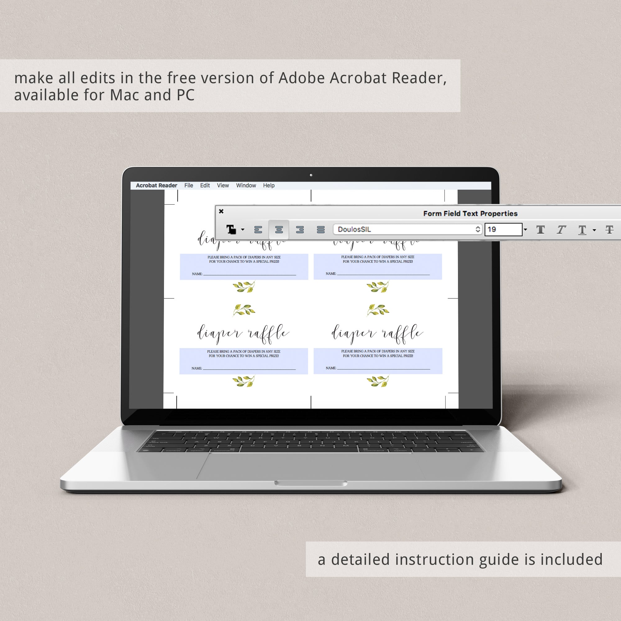 Diaper raffle cards DIY baby shower printable by LittleSizzle