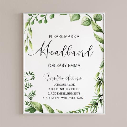 Download baby shower headband station instructions sign DIY by LittleSizzle